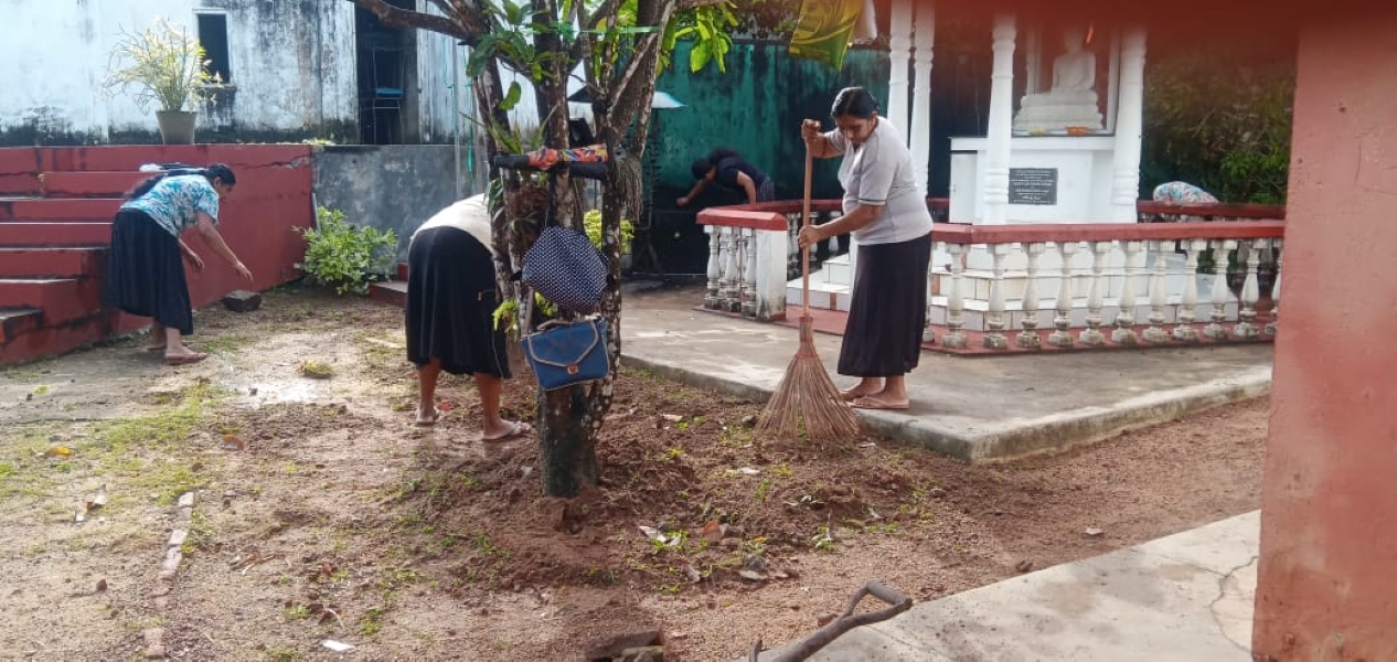 2023-12-7 අප පාසලේ අලංකරණය සදහා දෙමව්ශ්පියන්ර සහබාගි කර පාසල් ගෙවත්ත  අලංකරණය.